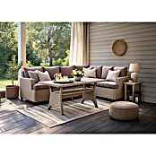 Sunfun Conjunto de muebles Namsted (3 pzs., Ratán sintético/Acero, Beige) | BAUHAUS