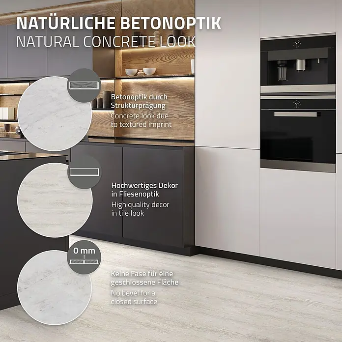 ML-Design Vinylboden Klebevinyl Bodenfliesen wasserdicht 10,02m²/54 Dielen Grau Zement Hell - Zement Hell, 610 x 305 x 2 mm