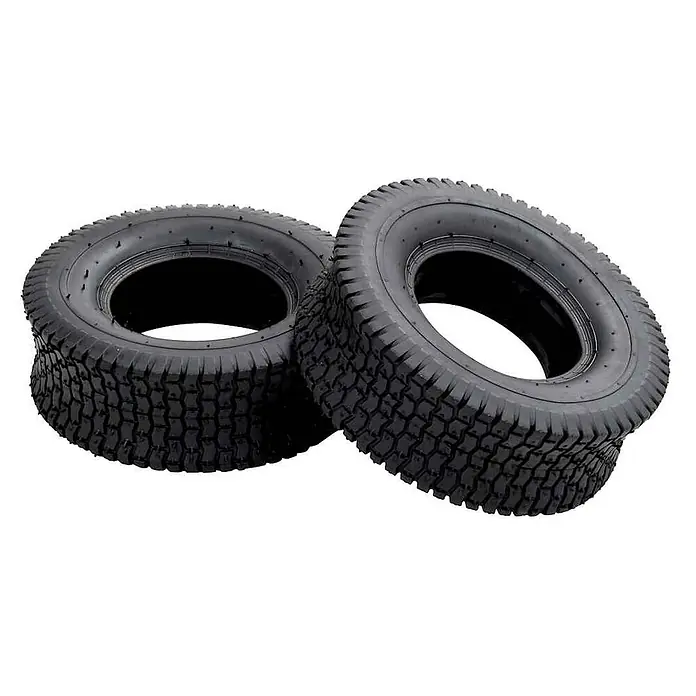 vidaXL Schubkarrenreifen Schwarz Gummi -  - Zwei schwarze Gummireifen mit einem tiefen, robusten Profil.
