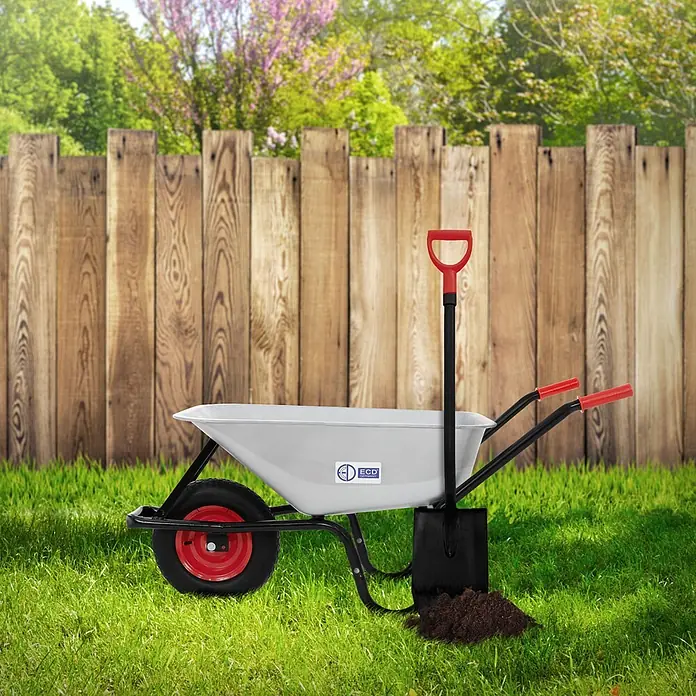 ECD Germany Gartenschubkarre Transportkarre für Garten 100L mit Metallfelge - Material Wanne: Stahl