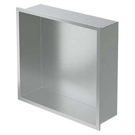 Wandnische Dusche aus Edelstahl 30x30x10 cm Silber mit Rahmen