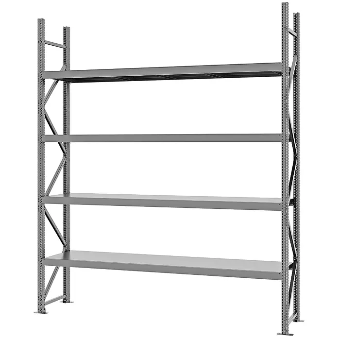 Proregal Schwerlastregal Weitspannregal MAGNUS PRO mit Stahlboden - H x B x T: 300 x 250 x 50 cm, Traglast pro Boden: 430 kg, Anzahl Böden: 4 Stk., Schrauben, Verzinkt
