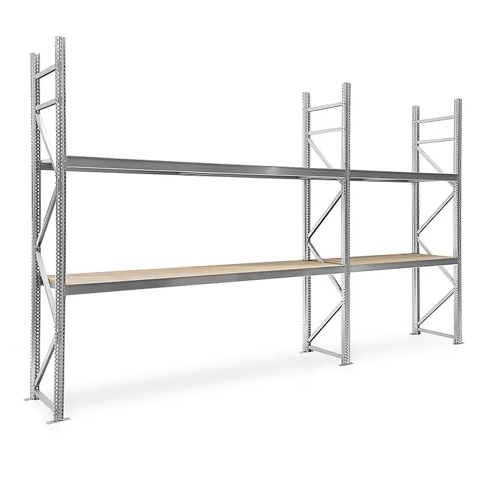 Proregal Schwerlastregal Weitspannregal MAGNUS PRO mit Spanplatten - H x B x T: 250 x 225 x 60 cm, Traglast pro Boden: 520 kg, Anzahl Böden: 3 Stk., Schrauben, Verzinkt
