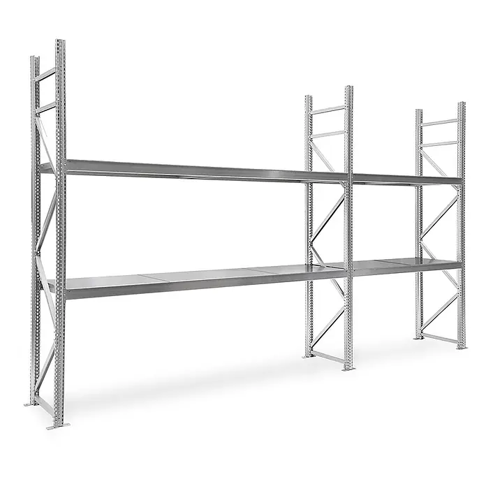 Proregal Schwerlastregal Weitspannregal MAGNUS PRO mit Stahlboden - H x B x T: 300 x 175 x 50 cm, Traglast pro Boden: 700 kg, Anzahl Böden: 4 Stk., Schrauben, Verzinkt