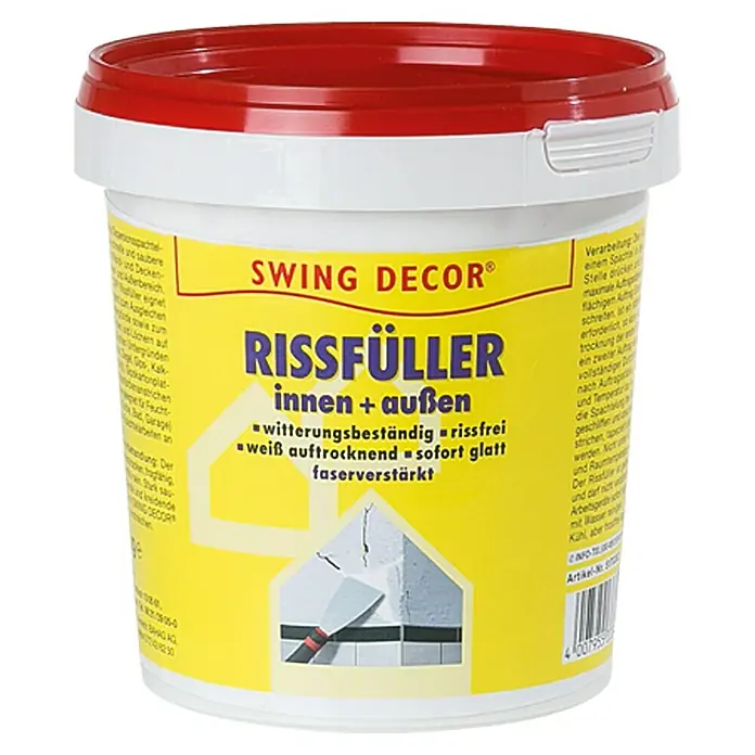 Swing Decor Rissfüller innen + außen - 1 kg - Dose Swing Decor Rissfüller für den Innen- und Außenbereich. Ideal zum Ausbessern von Rissen.