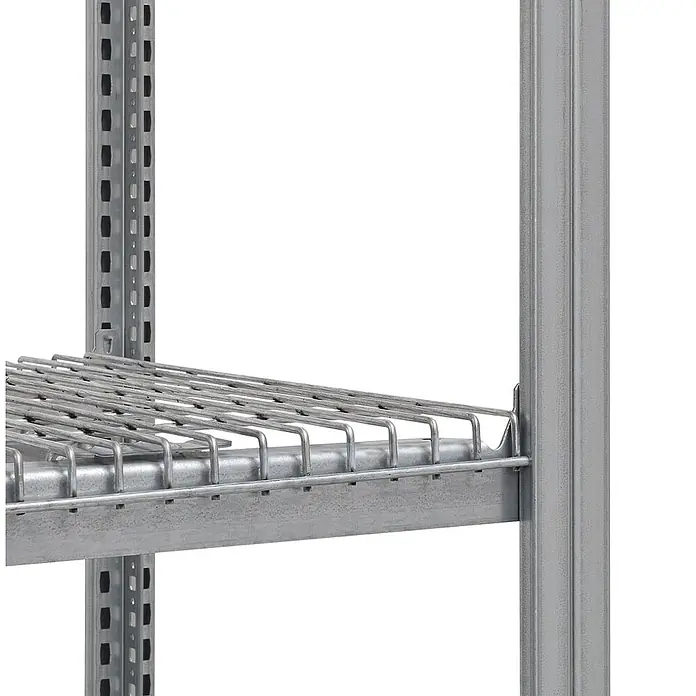 Proregal Schwerlastregal Drahtgitterbodenregal MAGNUS - H x B x T: 200 x 130 x 80 cm, Traglast pro Boden: 250 kg, Anzahl Böden: 5 Stk., Stecken, Verzinkt