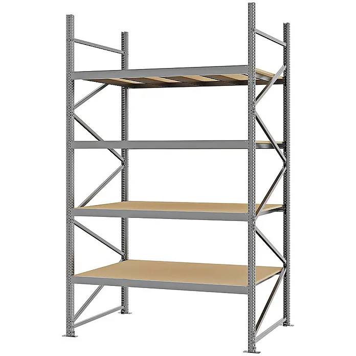 Proregal Schwerlastregal Weitspannregal MAGNUS PRO mit Spanplatten - H x B x T: 300 x 175 x 100 cm, Traglast pro Boden: 700 kg, Anzahl Böden: 4 Stk., Schrauben, Verzinkt