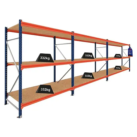 Proregal  Schwerlastregal DOMINUS 3er Set mit Spanplatten