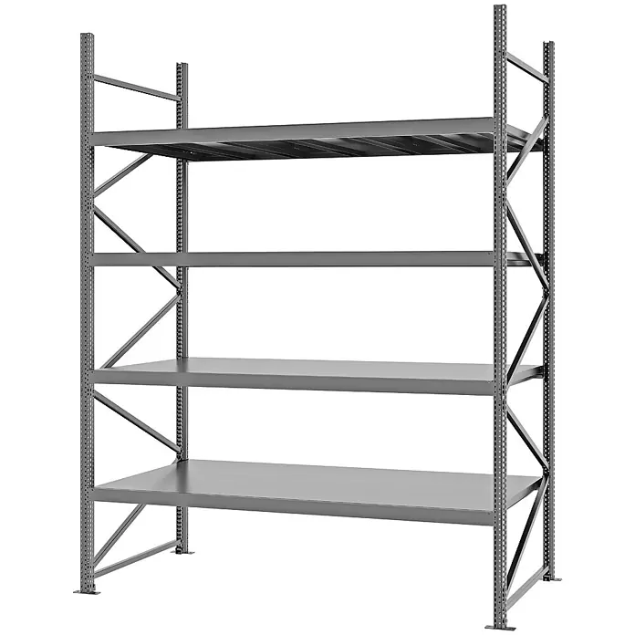 Proregal Schwerlastregal Weitspannregal MAGNUS PRO mit Stahlboden - H x B x T: 300 x 225 x 100 cm, Traglast pro Boden: 520 kg, Anzahl Böden: 4 Stk., Schrauben, Verzinkt