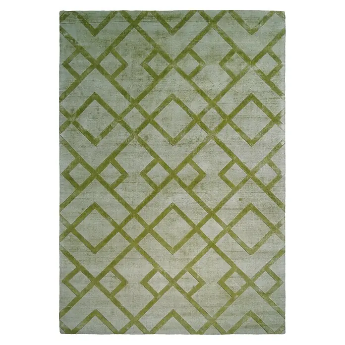 Kayoom Kurzflorteppich Luxury 310 - Edelgrün, 150 x 80 cm, 100 % Viskose - Draufsicht