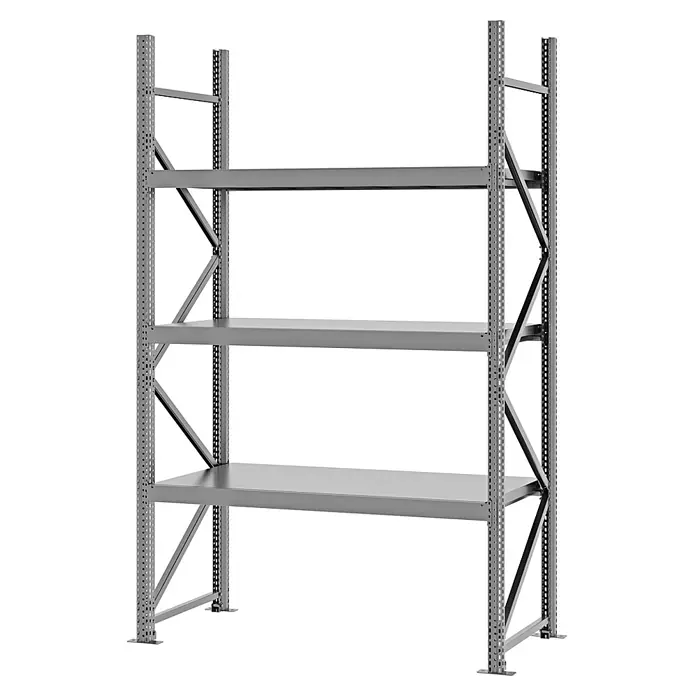Proregal Schwerlastregal Weitspannregal MAGNUS PRO mit Stahlboden - H x B x T: 250 x 150 x 60 cm, Traglast pro Boden: 750 kg, Anzahl Böden: 3 Stk., Schrauben, Verzinkt