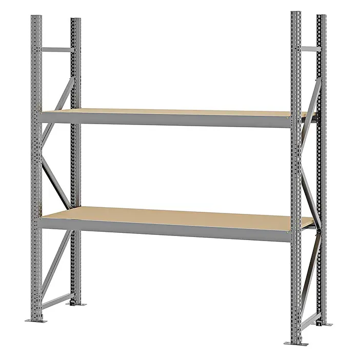 Proregal Schwerlastregal Weitspannregal MAGNUS PRO mit Spanplatten - H x B x T: 200 x 175 x 50 cm, Traglast pro Boden: 700 kg, Anzahl Böden: 2 Stk., Schrauben, Verzinkt
