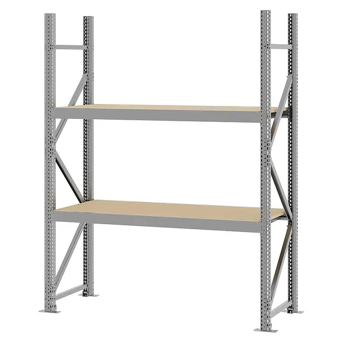 Proregal Schwerlastregal Weitspannregal MAGNUS PRO mit Spanplatten - H x B x T: 200 x 150 x 50 cm, Traglast pro Boden: 750 kg, Anzahl Böden: 2 Stk., Schrauben, Verzinkt