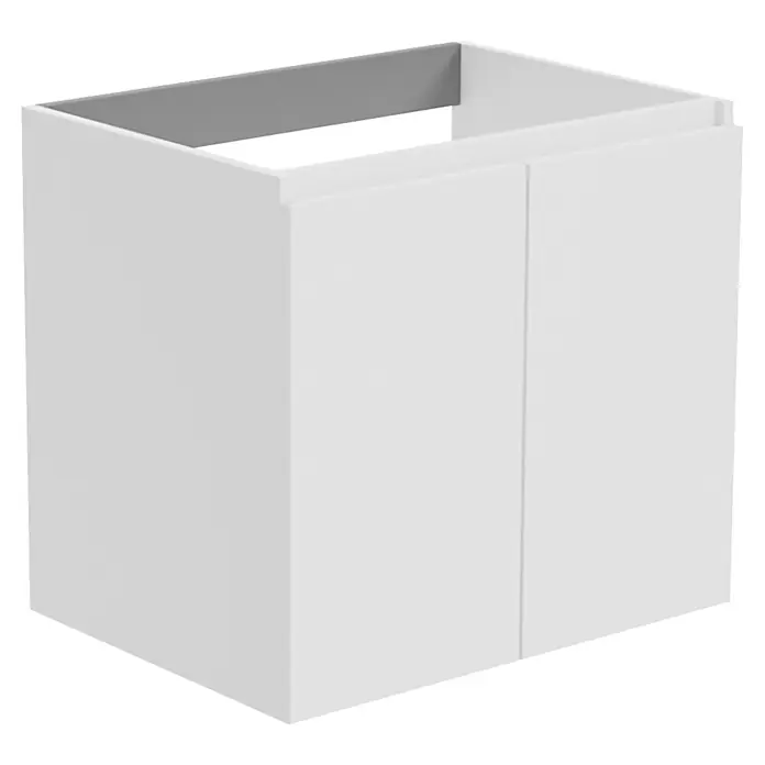 Mueble de lavabo Duna - An x Pr x Al: 60 x 46 x 54,5 cm, Blanco, Mate, Número de puertas: 2 ud. - Mueble bajo blanco con dos puertas y parte superior abierta.