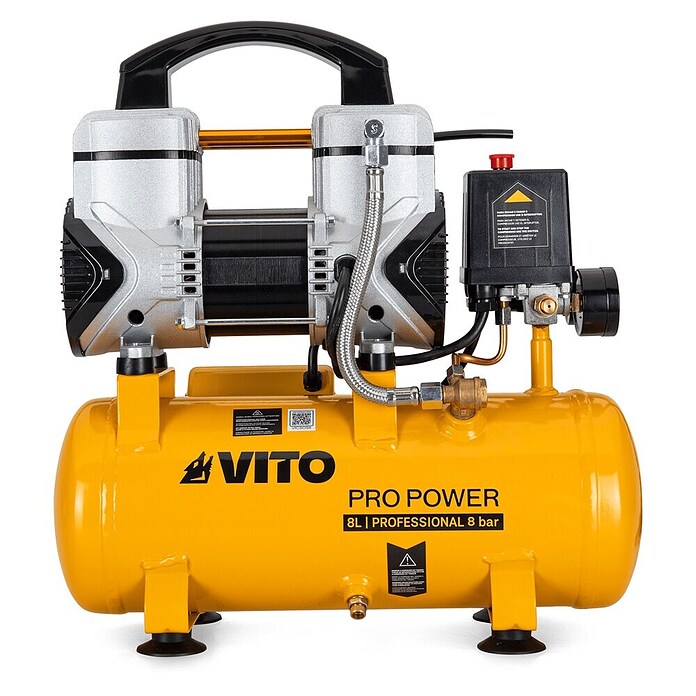 Vito Compresor VICSOS8 (1.100 W, Presión máx.: 8 bar, 8 l, Lubricación: Sin) | BAUHAUS