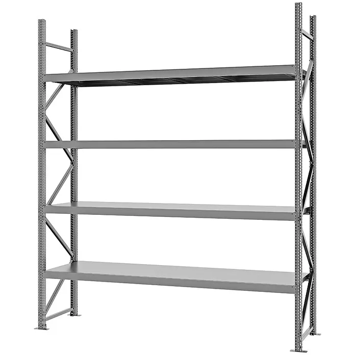 Proregal Schwerlastregal Weitspannregal MAGNUS PRO mit Stahlboden - H x B x T: 300 x 250 x 60 cm, Traglast pro Boden: 430 kg, Anzahl Böden: 4 Stk., Schrauben, Verzinkt