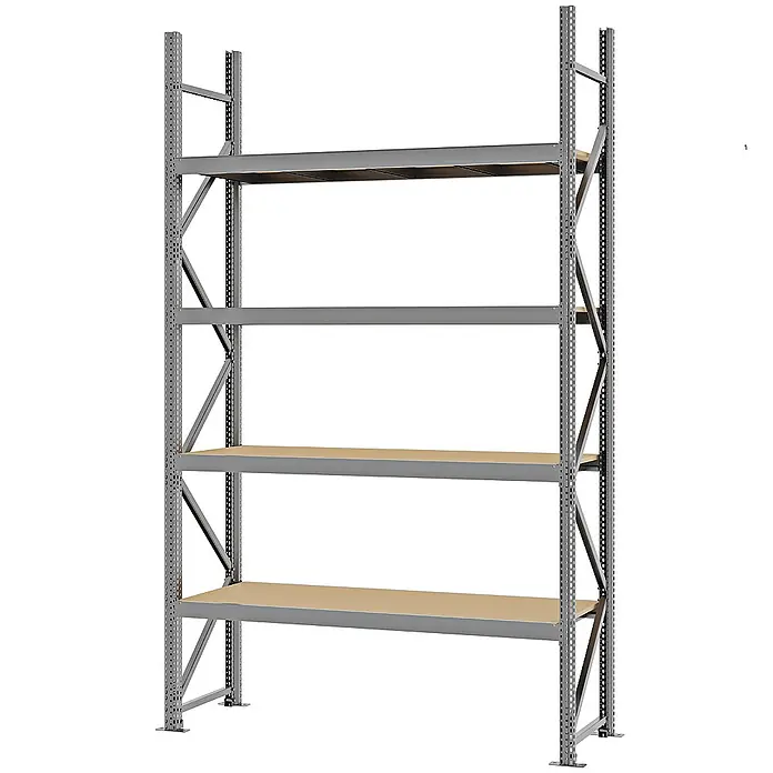 Proregal Schwerlastregal Weitspannregal MAGNUS PRO mit Spanplatten - H x B x T: 300 x 175 x 50 cm, Traglast pro Boden: 700 kg, Anzahl Böden: 4 Stk., Schrauben, Verzinkt