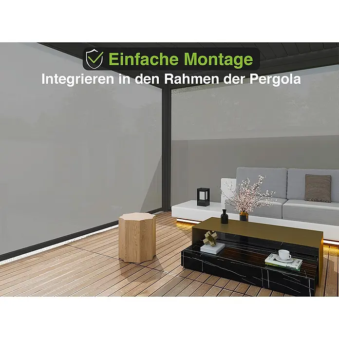 Weide Pergola Sonnenrollo Anthrazit - B x T: 360 x 4 cm, Metall
