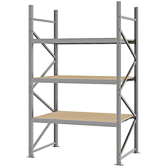 Proregal Schwerlastregal Weitspannregal MAGNUS PRO mit Spanplatten - H x B x T: 250 x 150 x 80 cm, Traglast pro Boden: 750 kg, Anzahl Böden: 3 Stk., Schrauben, Verzinkt