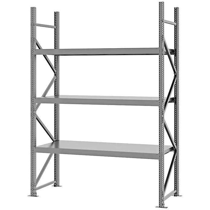 Proregal Schwerlastregal Weitspannregal MAGNUS PRO mit Stahlboden - H x B x T: 250 x 175 x 60 cm, Traglast pro Boden: 700 kg, Anzahl Böden: 3 Stk., Schrauben, Verzinkt