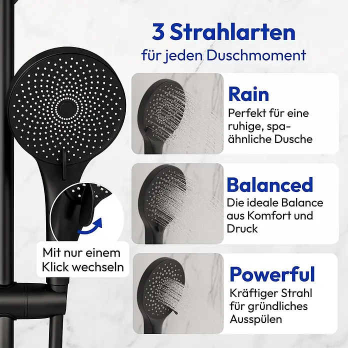LOMAZOO Duschsystem LMZ-CAESAR - Anzahl Strahlarten: 1 Stk., Matt