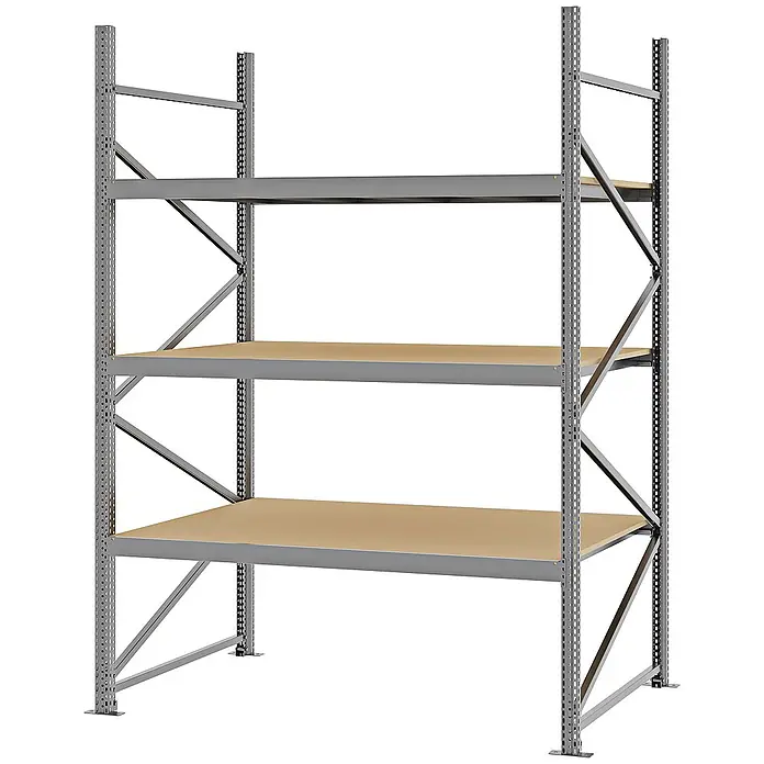 Proregal Schwerlastregal Weitspannregal MAGNUS PRO mit Spanplatten - H x B x T: 250 x 175 x 100 cm, Traglast pro Boden: 700 kg, Anzahl Böden: 3 Stk., Schrauben, Verzinkt