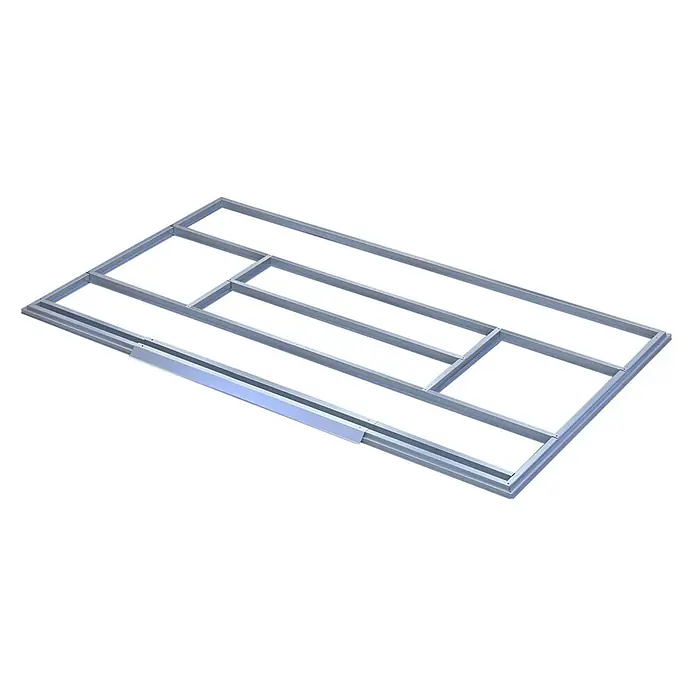 HATTORO Gerätehaus P100 - Außenbreite inkl. Dachüberstand: 213 cm, Außentiefe inkl. Dachüberstand: 130 cm, Stahl, Grau