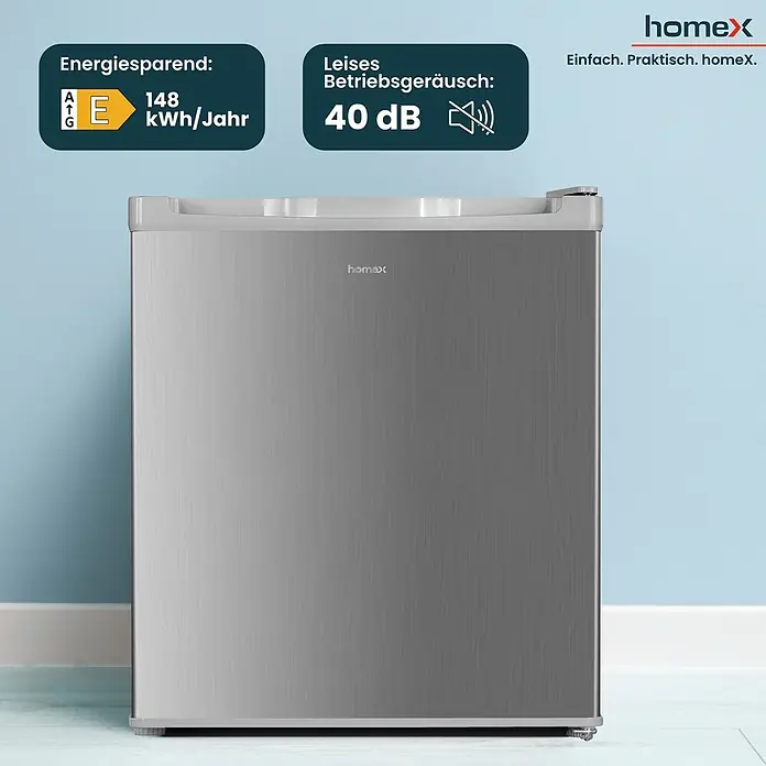 homeX Tiefkühlschrank FM1015-S - Nutzinhalt Gesamt: 33 l, 47 cm x 440 mm x 510 mm, Silber