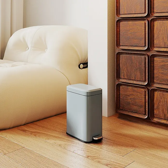 Homcom Kosmetikeimer mit Fußpedal - 5 l, Sonstiges, Grau