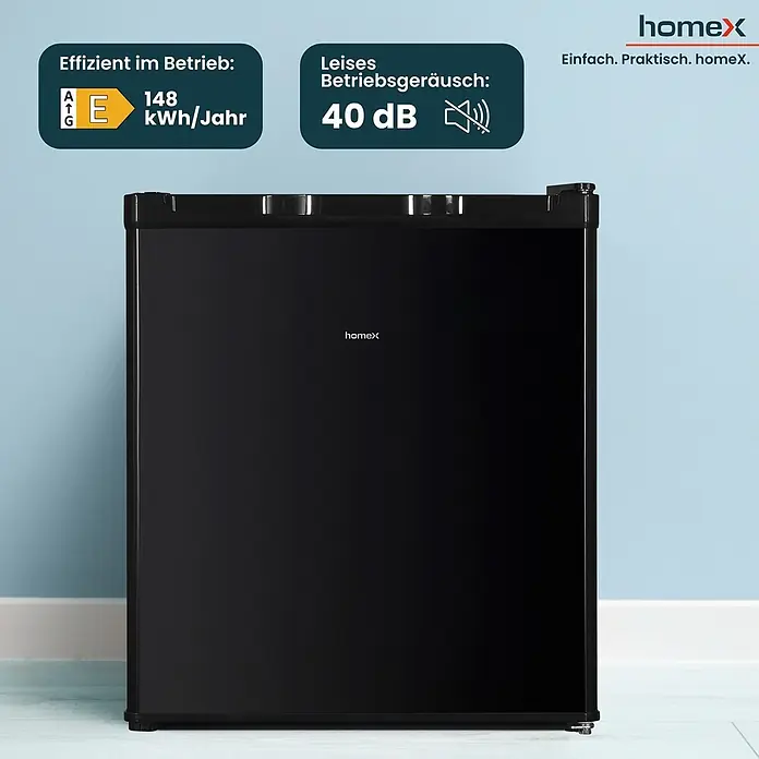 homeX Tiefkühlschrank FM1015-B - Nutzinhalt Gesamt: 33 l, 47 cm x 440 mm x 510 mm, Schwarz
