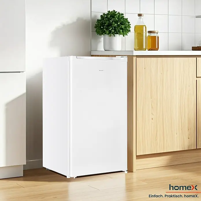 homeX Tiefkühlschrank FS1016-W - Nutzinhalt Gesamt: 60 l, 45 cm x 475 mm x 850 mm, Weiß