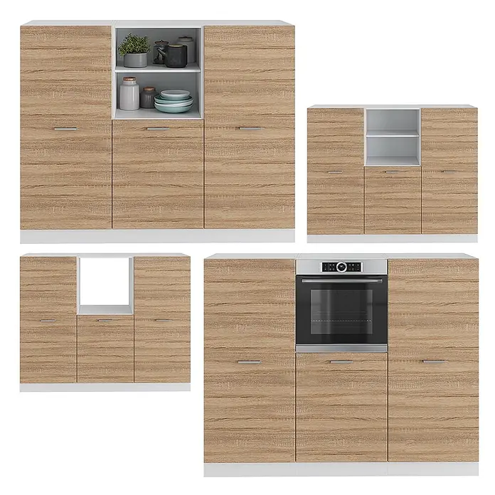 Vicco Küchenleerblock R-Line Sonoma/Weiß ohne Arbeitsplatte - Sonoma