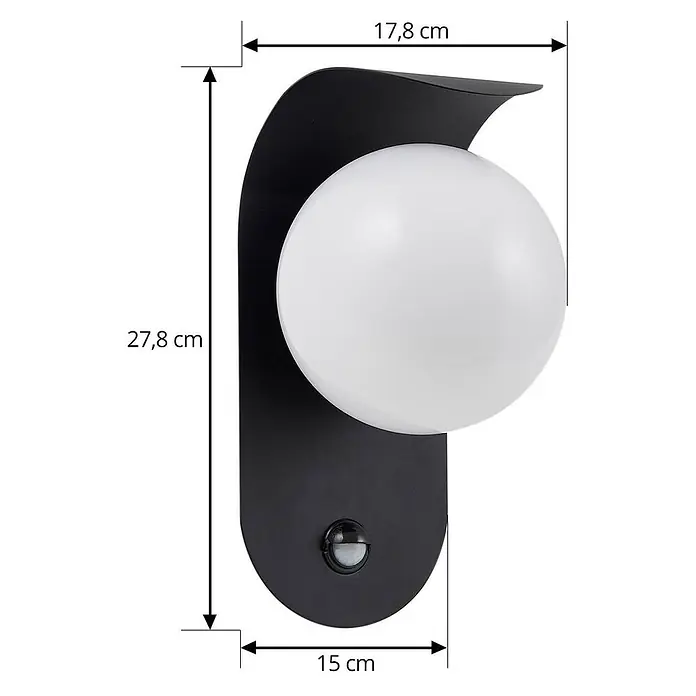 Lindby Außenwandleuchte Lacie - schwarz, IP44