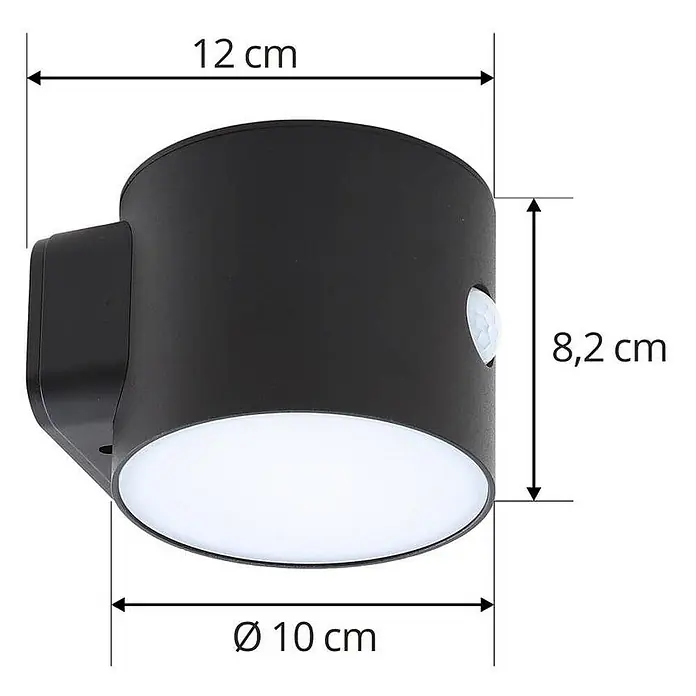 Lindby Außenwandleuchte Amren - schwarz, schwarz, IP44