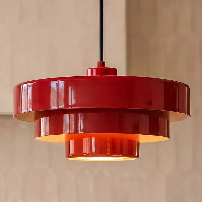 Lindby Pendelleuchte Tivra - rot, Rot, E27