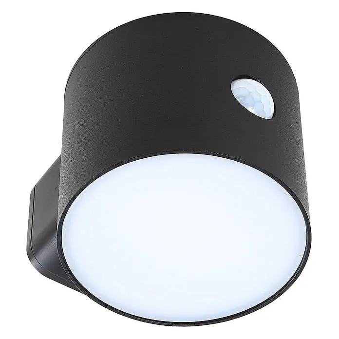 Lindby Außenwandleuchte Amren - schwarz, schwarz, IP44
