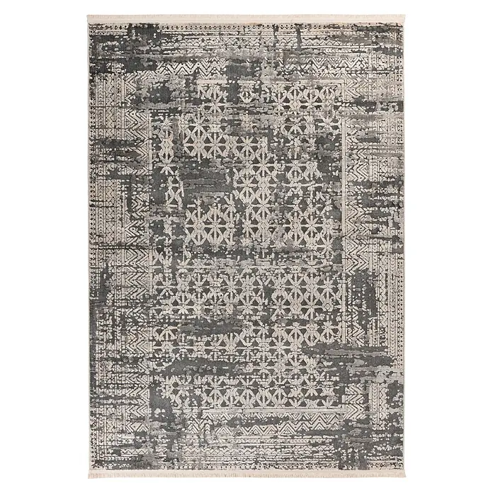Kayoom Kurzflorteppich Adela 325 - Grau, 170 x 120 cm, 100 % Polypropylen - Draufsicht