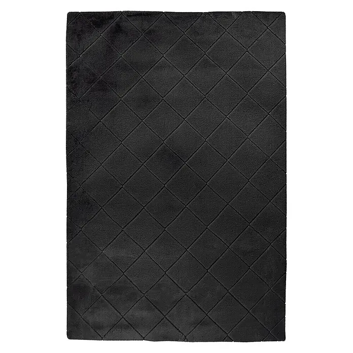 Kayoom Hochflorteppich Imala 125 - Schwarz, 290 x 200 cm, 100 % Polyester - Draufsicht