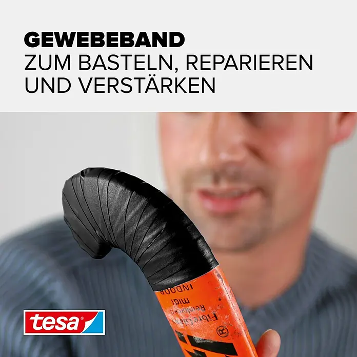 Tesa Extra Power Gewebeband PERFECT - Schwarz, 2,75 m x 38 mm - Informationsansicht