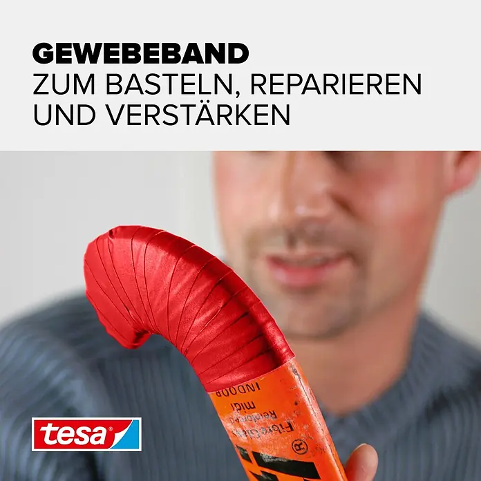 Tesa Extra Power Gewebeband PERFECT - Rot, 2,75 m x 38 mm - Informationsansicht
