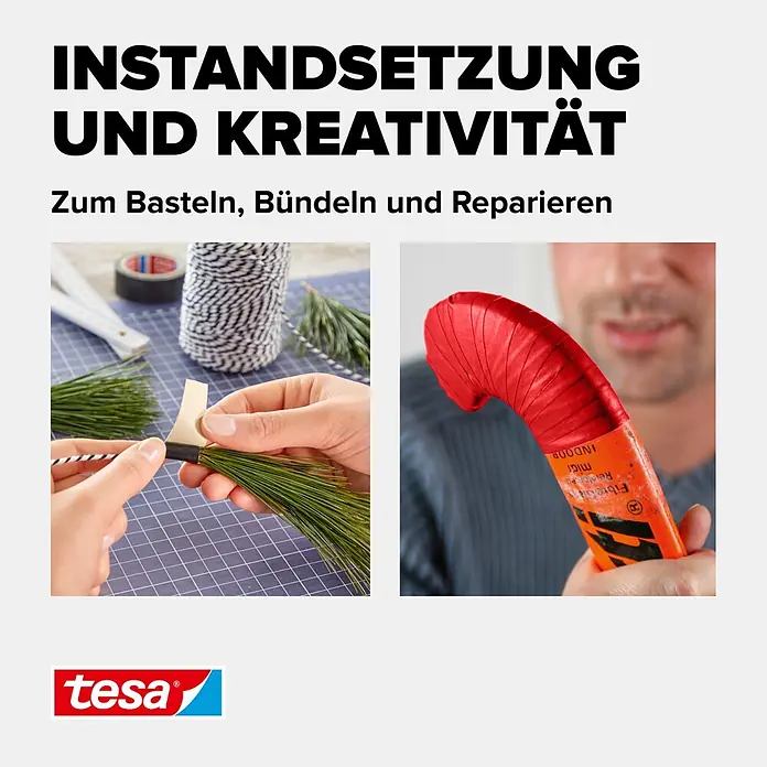 Tesa Extra Power Gewebeband PERFECT - Rot, 2,75 m x 38 mm - Informationsansicht