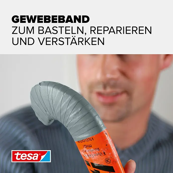 Tesa Extra Power Gewebeband PERFECT - Grau, 2,75 m x 38 mm - Informationsansicht