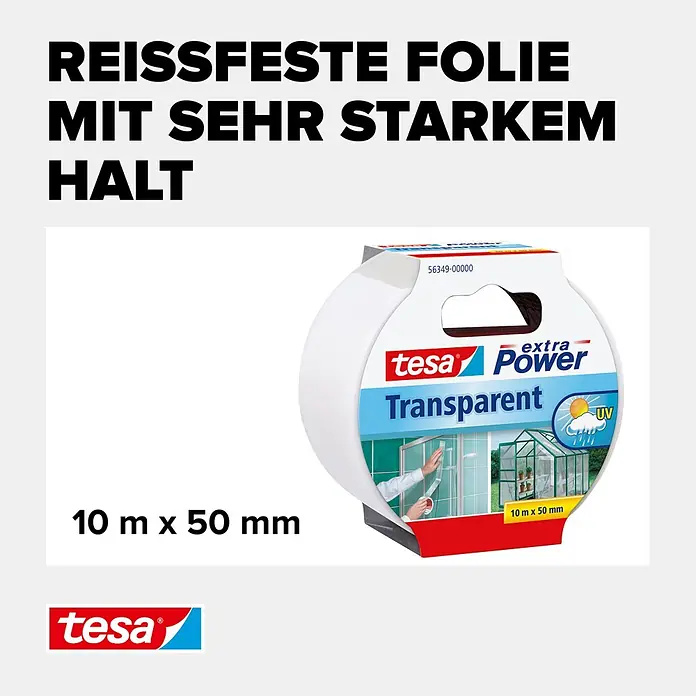 Tesa Extra Power Reparaturband - 10 m x 48 mm - Informationsansicht