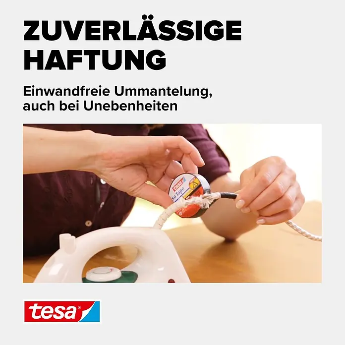 Tesa Isolierband Iso Tape - Rot, 10 m x 15 mm - Informationsansicht