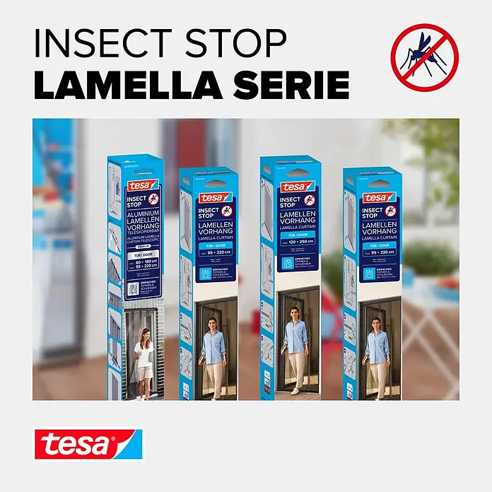 Tesa Insect Stop Lamellenvorhang - B x H: 95 x 220 cm - Informationsansicht