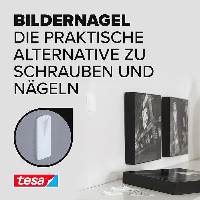 Tesa Powerstrips Bilder-Nagel - Mehrfach verwendbar, Weiß - Informationsansicht