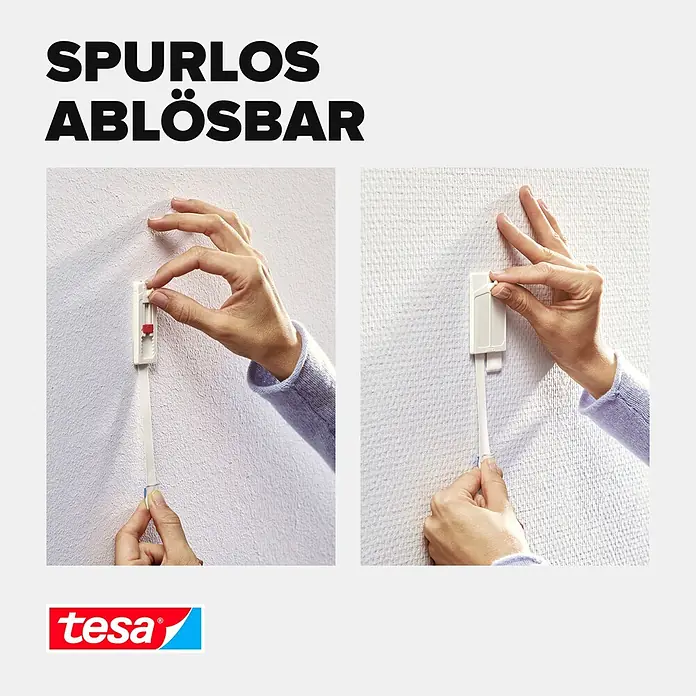 Tesa Klebestreifen - Geeignet für: Tapeten, Belastbarkeit: 0,5 kg, 9 Stk., Weiß - Informationsansicht