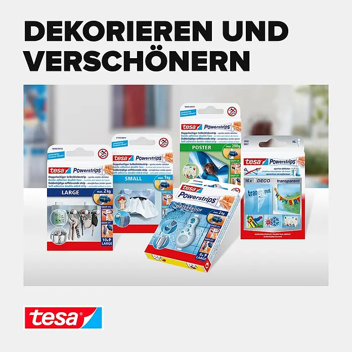 Tesa Powerstrips Selbstklebestrip Poster - 20 Stk. - Informationsansicht