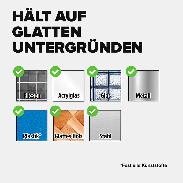 Tesa Klebestreifen - Geeignet für: Fliesen, Belastbarkeit: 3 kg, 9 Stk., Weiß - Informationsansicht