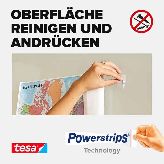 Tesa Powerstrips Selbstklebestrip Poster - 20 Stk. - Informationsansicht